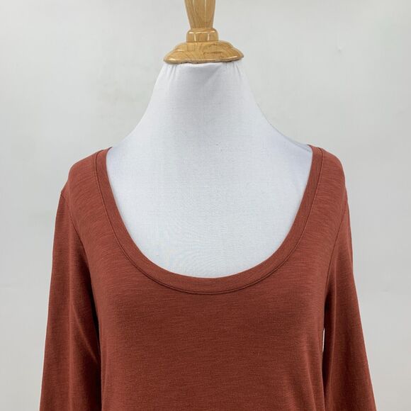 Joie Top Womens S Small Rust Scoop Neck Three Quarter Sleeve Modal Blend Casual - Picture 3 of 10